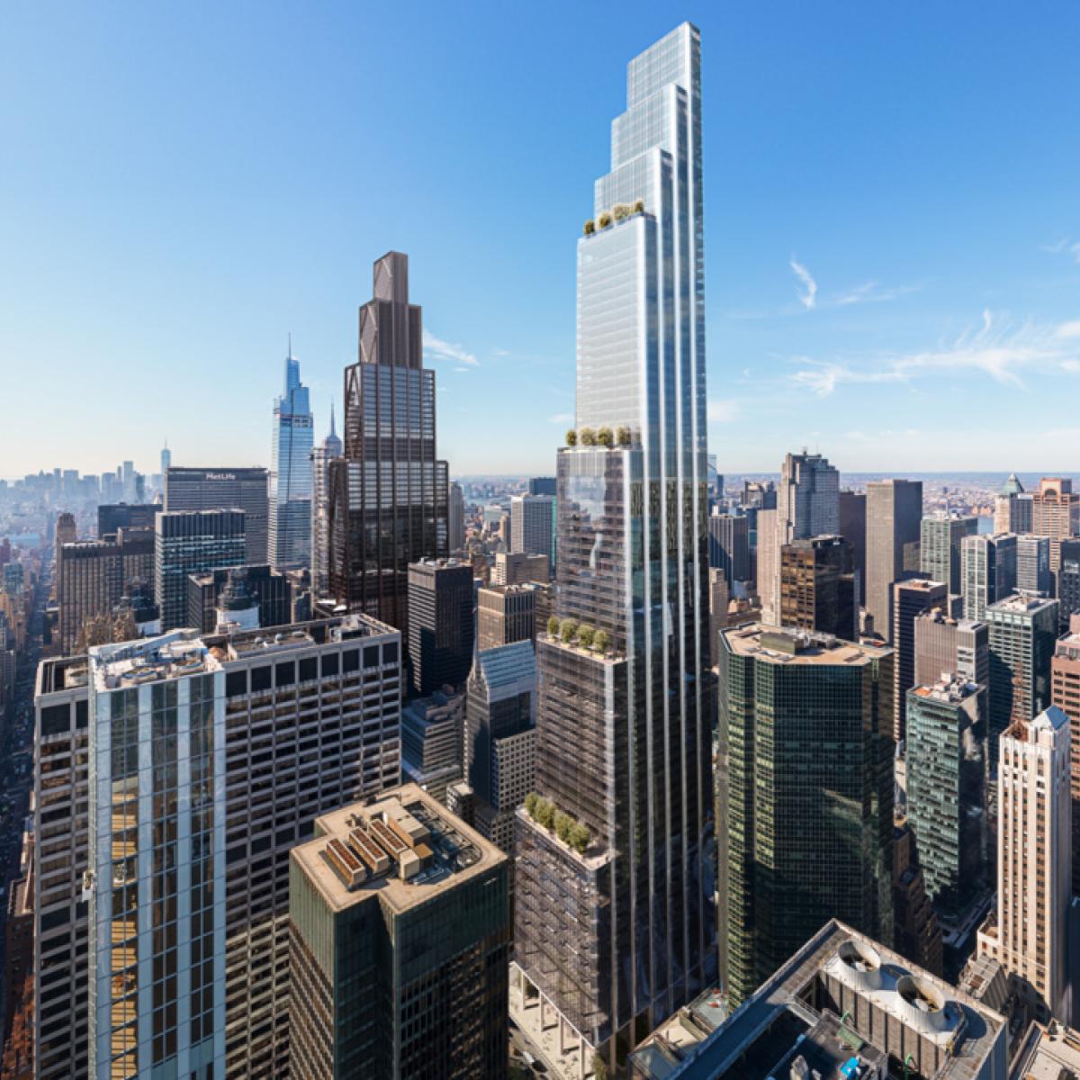 ベルナール・ビュッフェ、「NEW YORK-Park avenue」 The two proposed designs for 350 Park Avenue, New York [OC